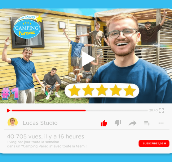Le Youtubeur Lucas Studio en Camping Paradis