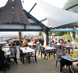 terrasse du camping Bellevue-Erquy