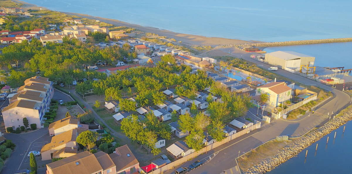 vue aérienne panoramique du camping Robinson