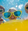 enfants avec des lunettes de soleil