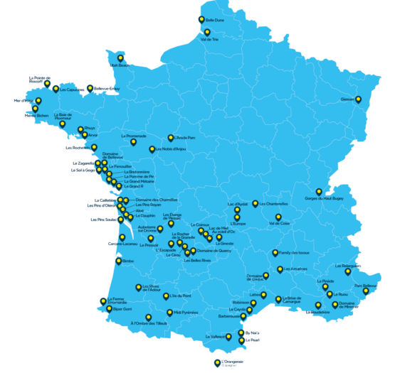 Tous les campings paradis franchisés Tous les campings paradis franchisés
